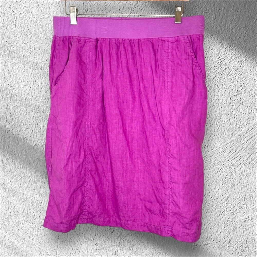 Soft Surroundings Purple Linen Blend Pull On Skirt Medium Gorpcore Lightweight